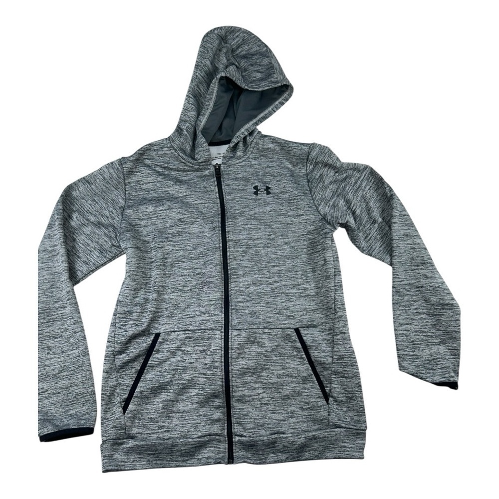 Under Armour Boys Youth XL Under  Zip Hoodie. Fleece Lined. Gray